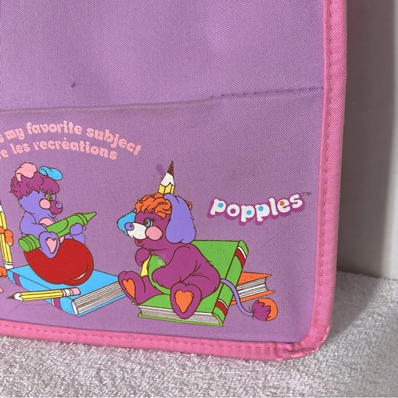 Vintage 1986 American Greetings Popples Pink Purple Childs Mini Tote Bag Purse - Picture 13 of 16